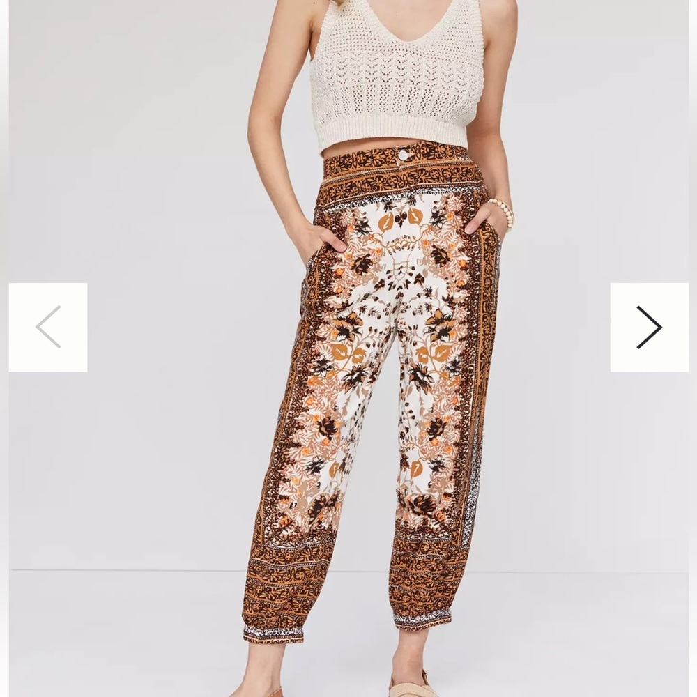Anthropologie Bohemian Floral Print Pants